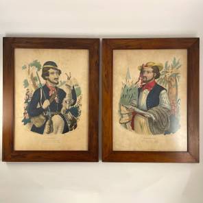 A Pair of French Lithographs of Gentlemen